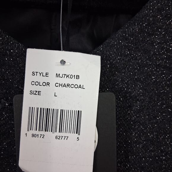 NWT Bobeau Sparkly Bell Sleeve Jacket Charcoal Contemporary Chic Size L - Picture 8 of 10